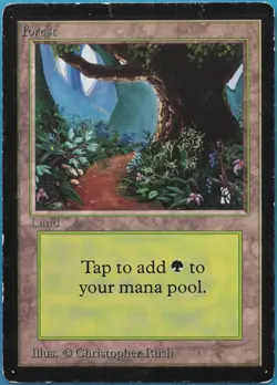Forest (B Path) Beta VHP/DAMAGED Basic Land MTG CARD (ID# 518418) ABUGames - Image 1