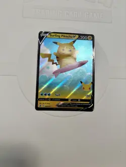 Pokemon TCG Holo Surfing Pikachu v Ultra Rare NM Celebrations Card 008/025 - Image 1