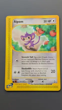 Aipom 67/147 Aquapolis Pokemon TCG Card - Image 1