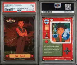 1999 TOPPS Pokemon SERIES 1 CHARACTER CARDS TV4 BROCK FOIL PSA 1 Poor - Pop 1 - Image 1