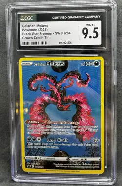 Galarian Moltres SWSH284 SWSH: Sword & Shield Promo Cards Holo Graded CGC 9.5 - Image 1