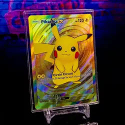 Pikachu Custom Trading Card ACG Pokemon Texture Holo Flash Gold Foil English - Image 1