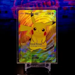 Pikachu Custom Trading Card ACG Pokemon Texture Holo Flash Gold Foil English - Image 2