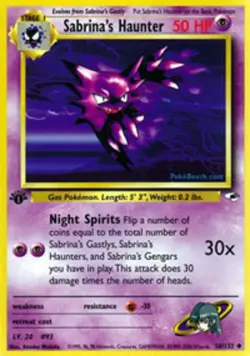 Sabrina's Haunter - 58/132 - Uncommon - 1st Edition NM, English Pokemon Gym Hero - Image 1