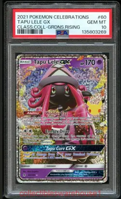 Pokemon Celebrations Tapu Lele GX 60 PSA 10 - Image 1