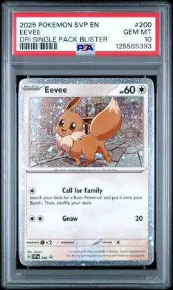 2025 POKEMON SVP EN-SV BLACK STAR PROMO #200 EEVEE PSA 10 - Image 1