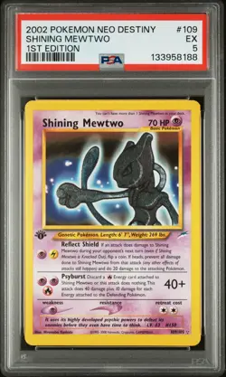 2002 POKEMON NEO DESTINY 1ST EDITION #109 SHINING MEWTWO PSA 5 - Image 1