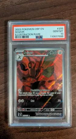 Scizor 205/197 Obsidian Flames Illustration Rare Pokemon TCG PSA 10 Gem MT - Image 1
