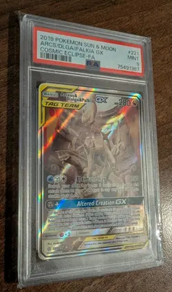 Arceus & Dialga & Palkia GX 221/236 Cosmic Eclipse Tag Team Pokemon TCG PSA 9 - Image 2