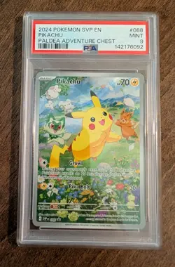 Pikachu SVP EN 088 Paldea Adventure Chest Promo Pokemon TCG PSA 9 Mint - Image 1