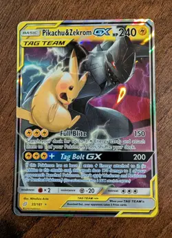 Pikachu & Zekrom GX 33/181 Team Up 2019 Sun And Moon Pokemon TCG - Image 1