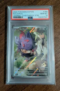 N's Zorua SVP 189 Journey Together Pokemon Center Stamped Promo PSA 10 Gem Mint - Image 1