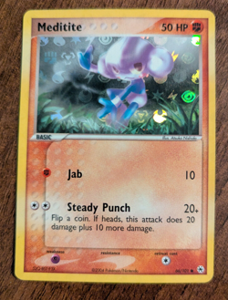 Meditite 66/101 EX Hidden Legends Reverse Holo NM Condition Pokemon TCG 2004 - Image 2