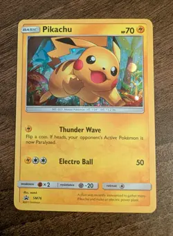Pikachu SM76 Cosmos Foil Sun & Moon Black Star Promo Pokemon TCG Near Mint - Image 1