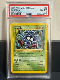 Tangela 66 Base Set German 1st Edition 1999 Pokemon PSA 8 - Image 1