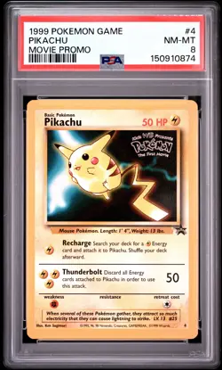 1999 Pokemon Game Movie #4 Pikachu Movie Promo PSA 8 - Image 1