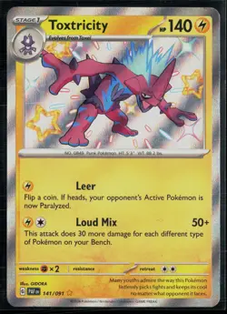 Toxtricity 141/091 Paldean Fates Shiny Rare Pokemon - Image 1