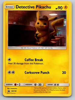 Pokemon Detective Pikachu - SM190 Holo Promo Sun & Moon Promo NM - Image 1