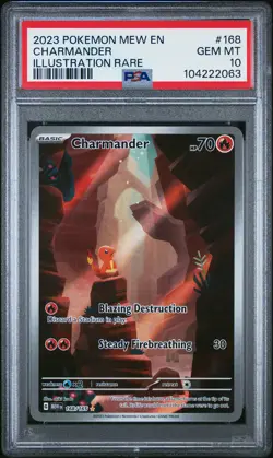 2023 Pokemon 151 Charmander #168 Illustration Rare PSA 10 GEM MINT - Image 1