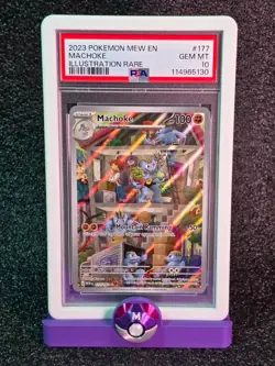 2023 POKEMON MEW EN-151 ILLUSTRATION RARE #177 MACHOKE PSA 10 (with guard) - Image 1