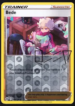 Bede 124/159 Reverse Holo Crown Zenith Pokemon TCG Card NM - Image 1