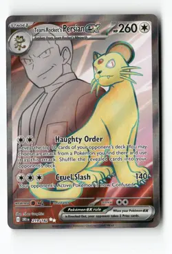 Team Rocket's Persian ex 219/182 Ultra Rare Destined Rivals Pokemon Near Mint - Image 1