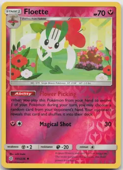 Floette 151/236 Uncommon Cosmic Eclipse Pokemon Reverse Holo Near Mint - Image 1