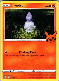Litwick Trick or Trade BOOster 2023 024/196 Common Pokemon Near Mint - Image 1