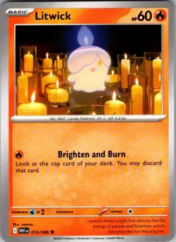 Litwick White Flare 016/086 Common Pokemon Near Mint - Image 1