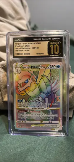 CGC Pristine 10 Origin Forme Palkia VSTAR 192/189 Astral Radiance Rainbow - Image 1