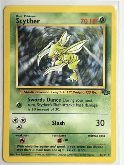 Pokemon TCG Scyther 26/64 Jungle Rare Non-Holo - Image 1