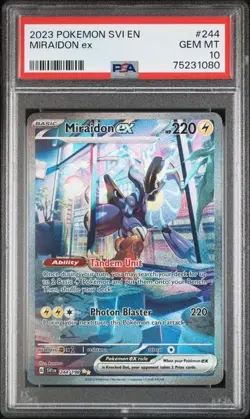Miraidon ex PSA 10 GEM MINT 2023 Pokemon SVI Special Illustration Rare #244 - Image 1