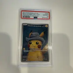 2023 Pokemon X Van Gogh Pikachu With Grey Felt Hat Black Star Promo #085 PSA 10 - Image 1