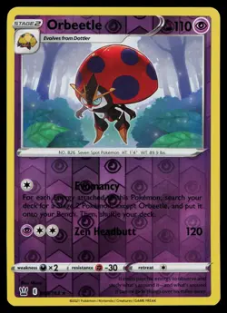 ORBEETLE 065/163 HOLO RARE BATTLE STYLES POKEMON REVERSE HOLO NM - Image 1
