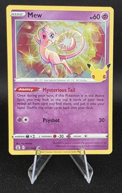 Pokemon TCG - Mew 011/025 Holo - Celebrations 25th Anniversary - NM - Image 1