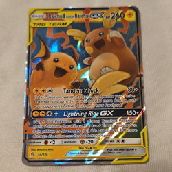 Pokemon TCG Raichu & Alolan Raichu GX 241/236 Unified Minds TAG TEAM Holo - Image 1