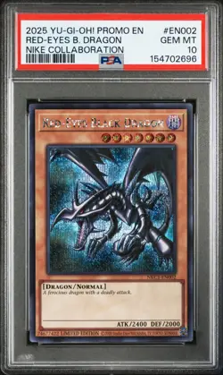 PSA 10 2025 YU-GI-OH! NIKE COLLABORATION PROMO #EN002 RED-EYES BLACK DRAGON - Image 2