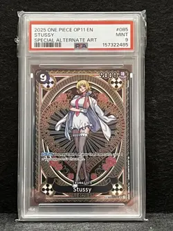2025 ONE PIECE OP11-A FIST OF DIVINE SPEED SPECIAL ALTERNATE ART STUSSY PSA 9 A2 - Image 1