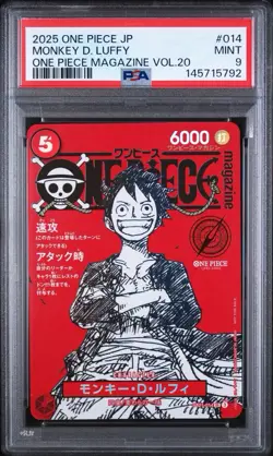 Bandai One Piece Magazine Vol.20 Monkey D. Luffy #014 JP 2025 PSA 9 - Image 1