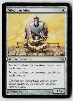 Silent Arbiter 150 Rare Fifth Dawn Magic: The Gathering Damaged - Image 1