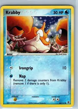 Krabby - 66/112 - Reverse Holo - Ex Fire Red & Leaf Green - Pokemon Card - Image 1