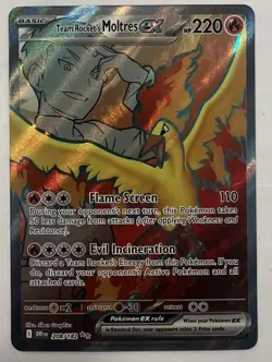 Team Rocket's Moltres ex 208/182 Ultra Rare Destined Rivals Pokemon Near Mint - Image 1