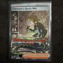 Pokemon TCG Trainer Card Clemont's Quick Wit Rare Holo, 243/191, Surging Sparks - Image 1