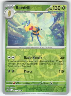 BEEDRILL 015/165 R 151 POKEMON REVERSE HOLO NEAR MINT - Image 1