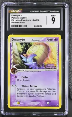 Pokemon Omanyte EX Holon Phantoms 74/110 Reverse Holo CGC 9 Mint - Image 1