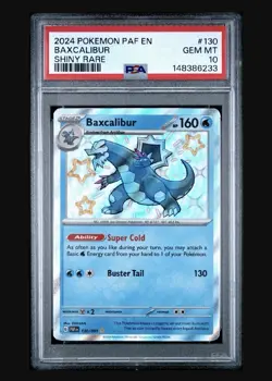 2024 POKEMON PAF EN-PALDEAN FATES SHINY RARE #130 BAXCALIBUR PSA 10 - Image 1