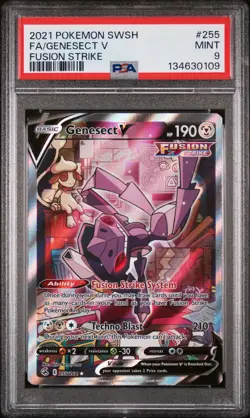 2021 POKEMON SWORD & SHIELD FUSION STRIKE #255 FULL ART/GENESECT V PSA 9 - Image 1