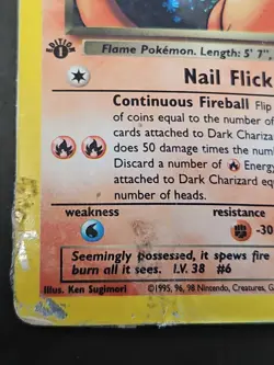 BEYOND DAMAGED Pokemon Team Rocket Dark Charizard 1st Edition Holo 4/82 TRASHED! - Image 2
