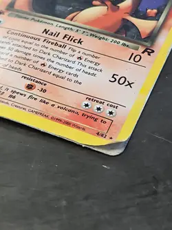 BEYOND DAMAGED Pokemon Team Rocket Dark Charizard 1st Edition Holo 4/82 TRASHED! - Image 4