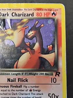 BEYOND DAMAGED Pokemon Team Rocket Dark Charizard 1st Edition Holo 4/82 TRASHED! - Image 5